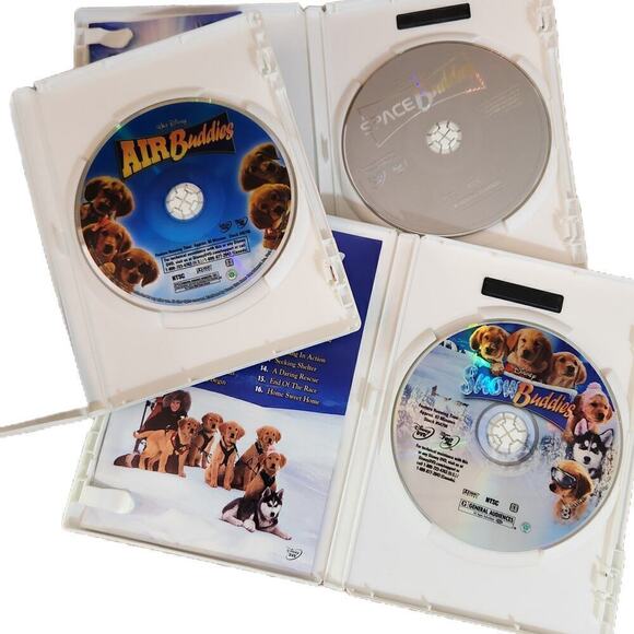 Lot of 3 Disney DVDs Air Buddies Space Buddies Snow Buddies Family Pets Dogs - Picture 3 of 3
